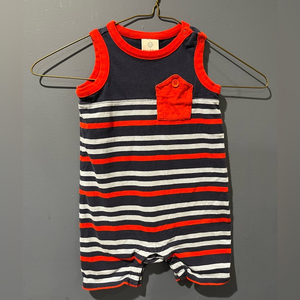 Hanna Andersson 4th of July tank romper fits 6-12 months